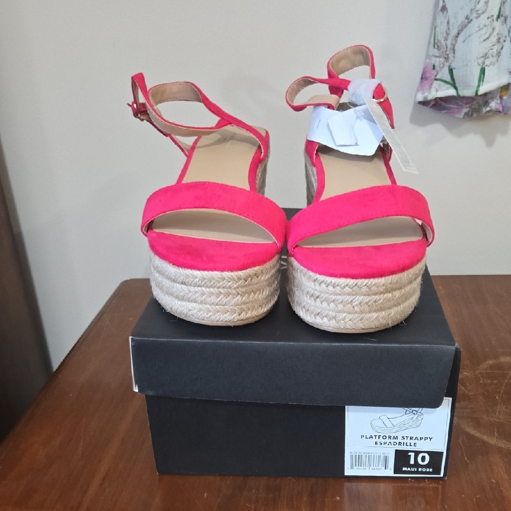 Banana Republic Women's Platform Strappy Espadrille Sandals - Pink
